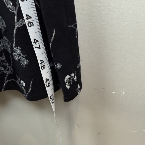 Vtg 90s Jody California Floral Midi Dress Sz 9 Black Ruffle Modest Cottagecore - Picture 11 of 11